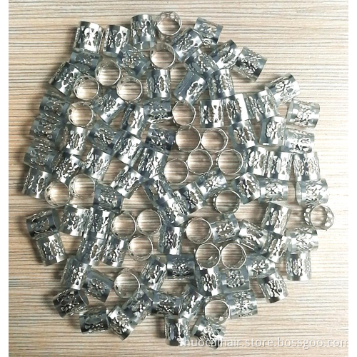 High Quality Colorful Metal Cuff Hair Beads For Synthetic Crochet Braids Hair Extension Accessories 100pieces/pack 10*10mm/pc